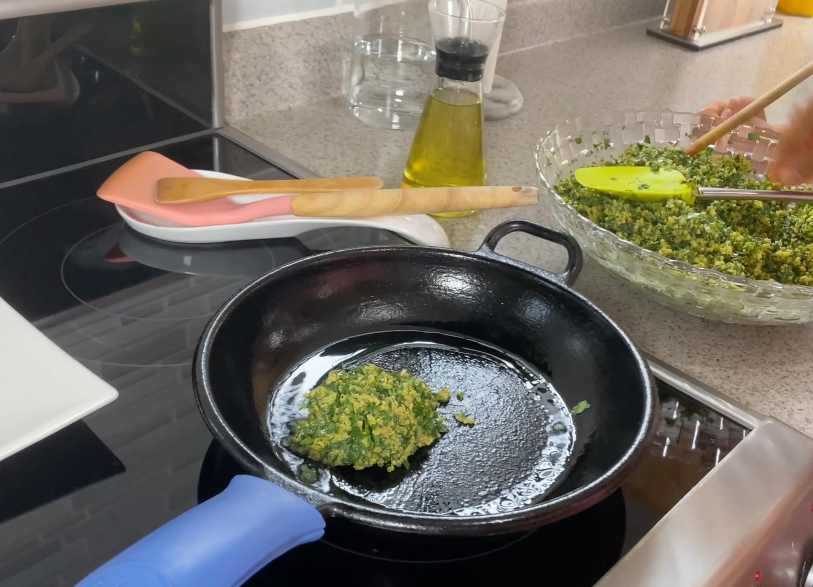 patty frying on pan
